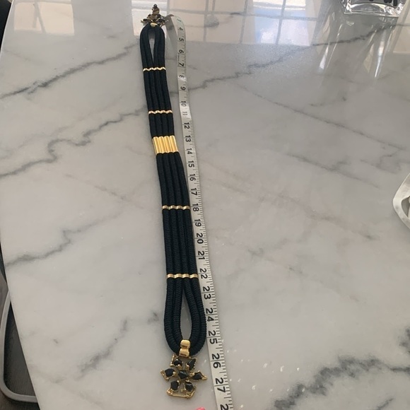 Vintage Jeweled Statement Belt or Necklace /Collar Black Franklab Designer main image 5